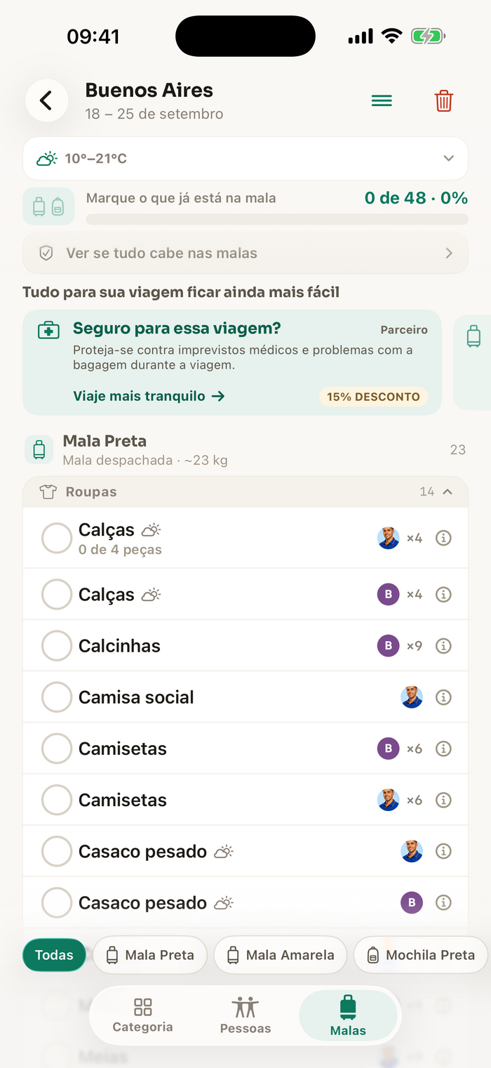 Lista por mala